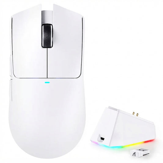 NEXONIC Lightweight Wireless Gaming Mouse with RGB Charging Dock,Tri-Mode-2.4G/USB-C Wired/BT,22K DPI for PC/Mac