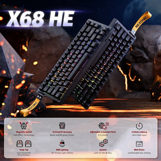 NEXCONIC Rapid Trigger Keyboard Magnetic Switch Keyboard