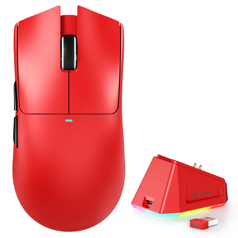 NEXONIC Lightweight Wireless Gaming Mouse with RGB Charging Dock,Tri-Mode-2.4G/USB-C Wired/BT,22K DPI for PC/Mac